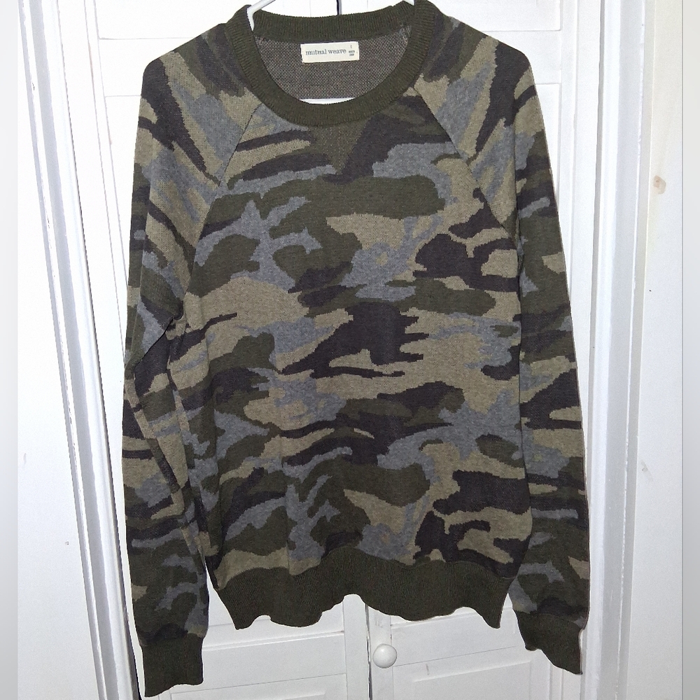 Mutual Weave Men's Camouflage Crewneck Sweater
